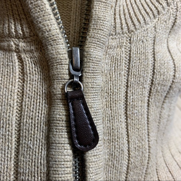 GH Bass Earth 100% Cotton, Half Zipper Front, Ribbed, Sweater. - Picture 11 of 14